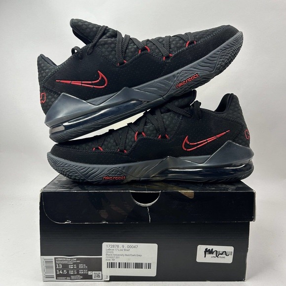 Nike Shoes Lebron 17 XVII Low “Bred/Black Red” 2023 - Picture 3 of 5